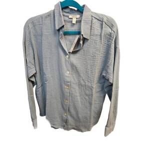 NEW PINE APPAREL women's cotton gauze top in denim blue